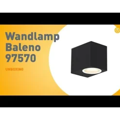 Moderne wandlamp zwart GU10 50mm IP44 - Baleno