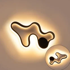 Moderne wandlamp zwart incl. LED - Plomp