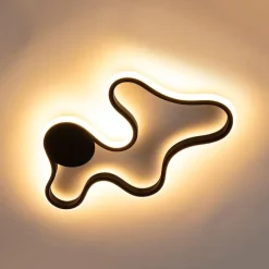 Moderne wandlamp zwart incl. LED - Plomp