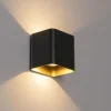 Moderne wandlamp zwart incl. LED IP54 vierkant - Evi