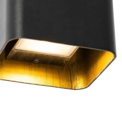 Moderne wandlamp zwart incl. LED IP54 vierkant - Evi