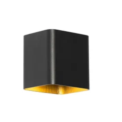 Moderne wandlamp zwart incl. LED IP54 vierkant - Evi