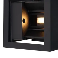 Moderne wandlamp zwart incl. LED IP44 - Edwin Quadro