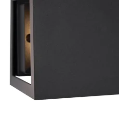 Moderne wandlamp zwart incl. LED IP44 - Edwin Quadro