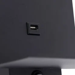 Moderne wandlamp zwart incl. USB-aansluiting - Flero