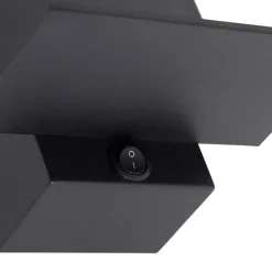 Moderne wandlamp zwart incl. USB-aansluiting - Flero