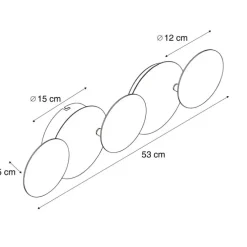Moderne wandlamp zwart incl. LED 3-staps dimbaar 5-lichts - Sunrise
