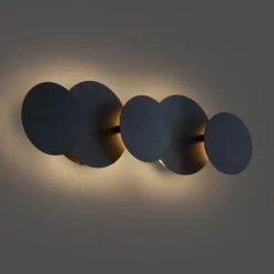 Moderne wandlamp zwart incl. LED 3-staps dimbaar 5-lichts - Sunrise