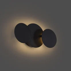 Moderne wandlamp zwart incl. LED 3-staps dimbaar 3-lichts- Sunrise