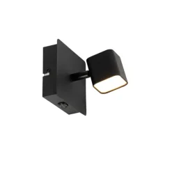 Moderne wandlamp zwart incl. LED met schakelaar - Nola