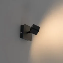 Moderne wandlamp zwart incl. LED met schakelaar - Nola