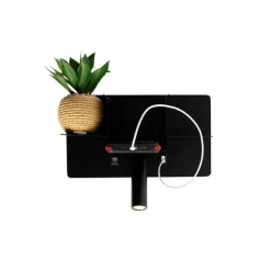 Moderne wandlamp zwart incl. LED met USB - Thijs