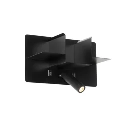 Moderne wandlamp zwart incl. LED met USB - Thijs