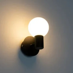 Moderne wandlamp zwart IP44 - Cederic Up