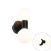 Moderne wandlamp zwart IP44 2-lichts - Cederic