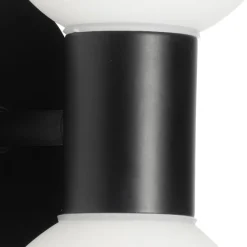 Moderne wandlamp zwart IP44 2-lichts - Cederic