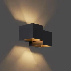 Moderne wandlamp zwart 2-lichts - Transfer Double