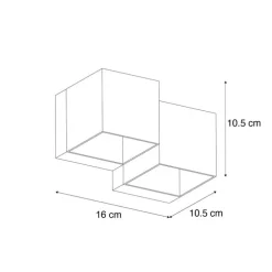 Moderne wandlamp zwart 2-lichts - Transfer Double