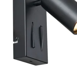 Moderne wandlamp zwart 2-lichts kantelbaar - Lesly