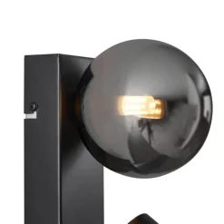 Moderne wandlamp zwart 2-lichts kantelbaar - Lesly