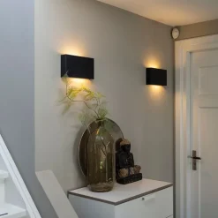 Moderne wandlamp zwart 2-lichts - Otan