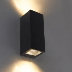 Moderne wandlamp zwart 2-lichts AR70 IP54 - Baleno