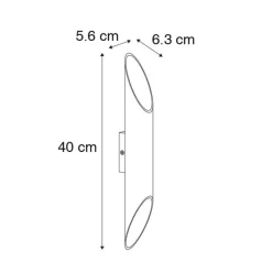 Moderne wandlamp zwart met gouden binnenkant 5,6 cm - Organo