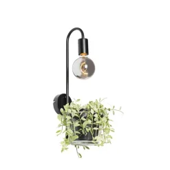 Moderne wandlamp zwart met glas - Roslini