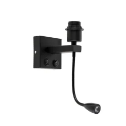 Moderne wandlamp zwart met flexarm - Brescia Combi