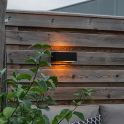 Moderne wandlamp zwart met lichteffect IP54 - Houks