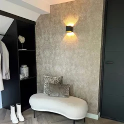 Moderne wandlamp zwart met lichteffect - Transfer