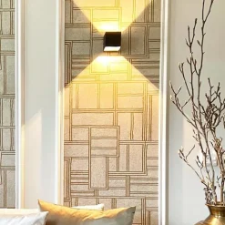 Moderne wandlamp zwart met lichteffect - Transfer