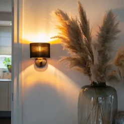 Moderne wandlamp zwart met goud - VT 1