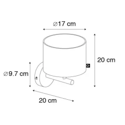 Moderne wandlamp zwart met goud - VT 1