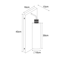 Moderne wandlamp zwart met smoke glas - Stavelot