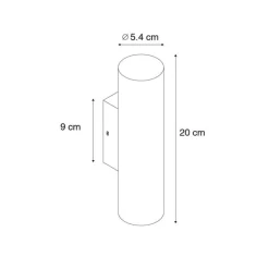 Moderne wandlamp zwart met hout 2-lichts - Jeana