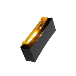 Moderne wandlamp zwart met goud - Plats