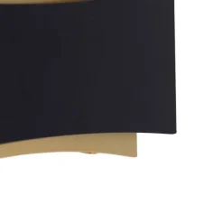 Moderne wandlamp zwart met goud - Plats