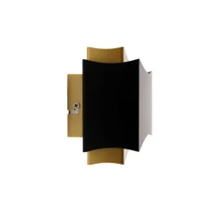 Moderne wandlamp zwart met goud - Plats