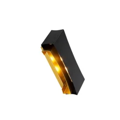 Moderne wandlamp zwart met goud - Plats