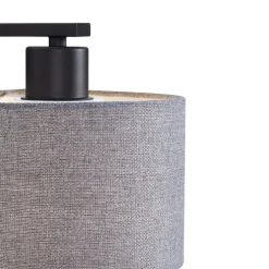 Moderne wandlamp zwart met grijs rond en leeslamp - Puglia