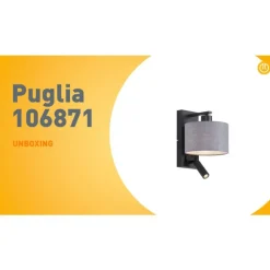 Moderne wandlamp zwart met grijs rond en leeslamp - Puglia