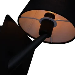 Moderne wandlamp zwart met USB-C en inductielader - Comfort