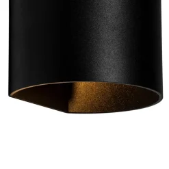 Moderne wandlamp zwart met lichteffect - Sabbio