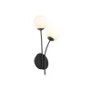 Moderne wandlamp zwart met opaal glas 2-lichts- Athens