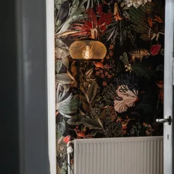 Moderne wandlamp zwart met goud - Lucas