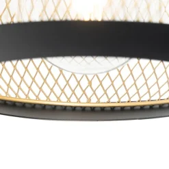 Moderne wandlamp zwart met goud - Lucas