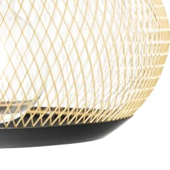 Moderne wandlamp zwart met goud - Lucas