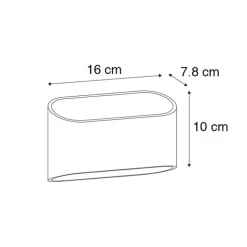 Moderne wandlamp zwart met gouden binnenkant ovaal - Alone