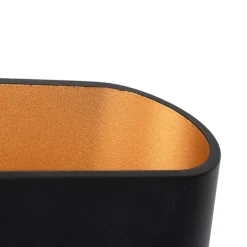 Moderne wandlamp zwart met gouden binnenkant ovaal - Alone